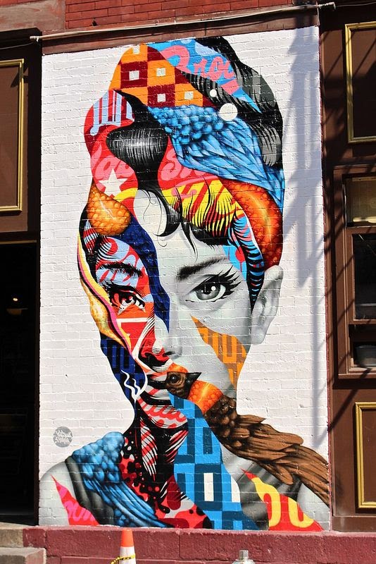 Audrey Hepburn street art
