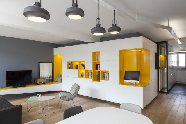 Kleine Wohnung mit 2 Schlafzimmer, Küche, Bad und Wohnzimmer perfekt in Paris eingerichtet – Design zum Wohnen