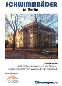 Cover des Quartetts Schwimmbäder in Berlin vom Verlag Dirk Franke / Zitronenpresse mit dem Stadtbad Spandau-Nord als Motiv.
