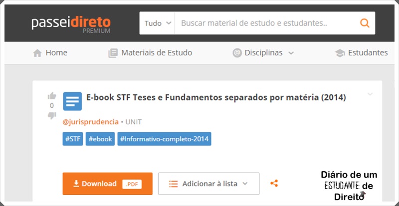 STF disponibiliza e-book com suas teses e fundamentos separados por matéria