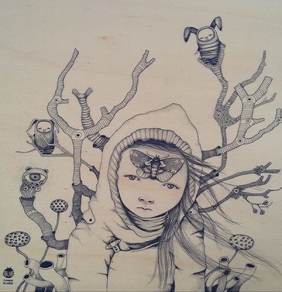 "Choko la niña mariposa" - Ivana Flores | creative emotional illustration art drawings, cool stuff, pictures, deep feelings, sad | imagenes tristes bonitas, emociones sentimientos, depresion