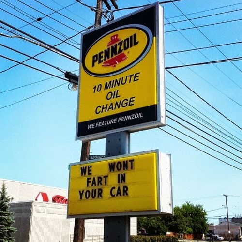 we won't fart in your car funny garage mechanic sign