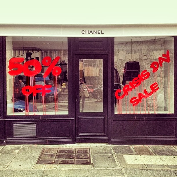 "Crisis Day Sale" New Attack By Kidult On The Chanel Store In Paris, France. 3