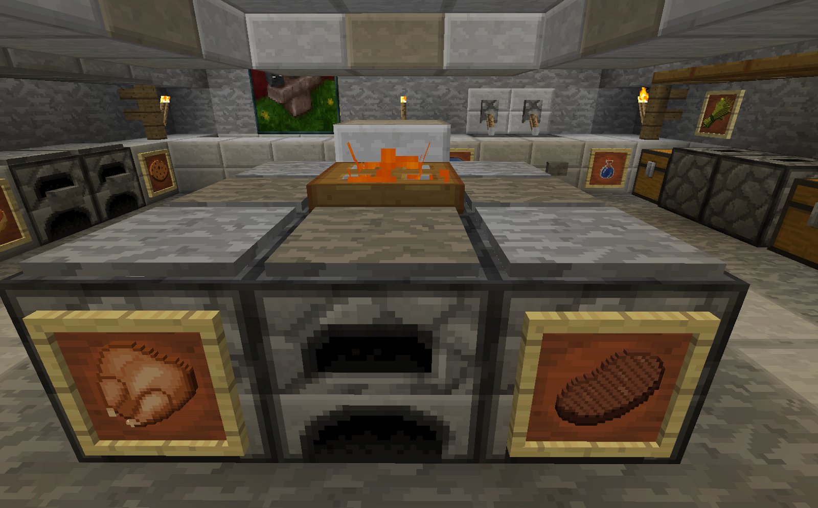 Minecraft Projects Minecraft Kitchen with Functional Food Dispensers