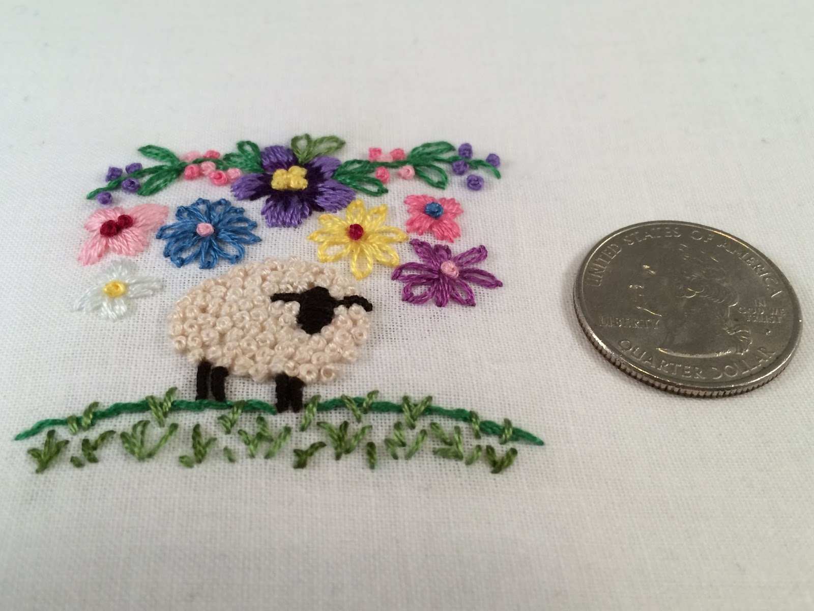 MooshieStitch How to Mount Embroidery on Canvas (Little Sheep Version)