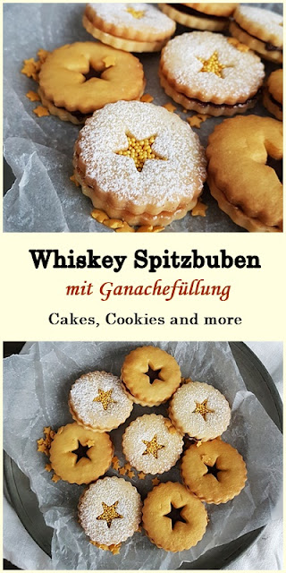 Rezept für Whiskey Spitzbuben mit Schokoladen und Ganache Füllung