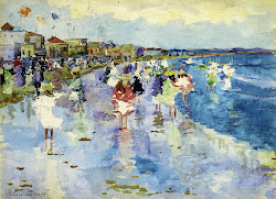 prendergast maurice beach revere england painter watercolor impressionist american paintings 1896 play painting wikiart private paints flashback 1897 oil society