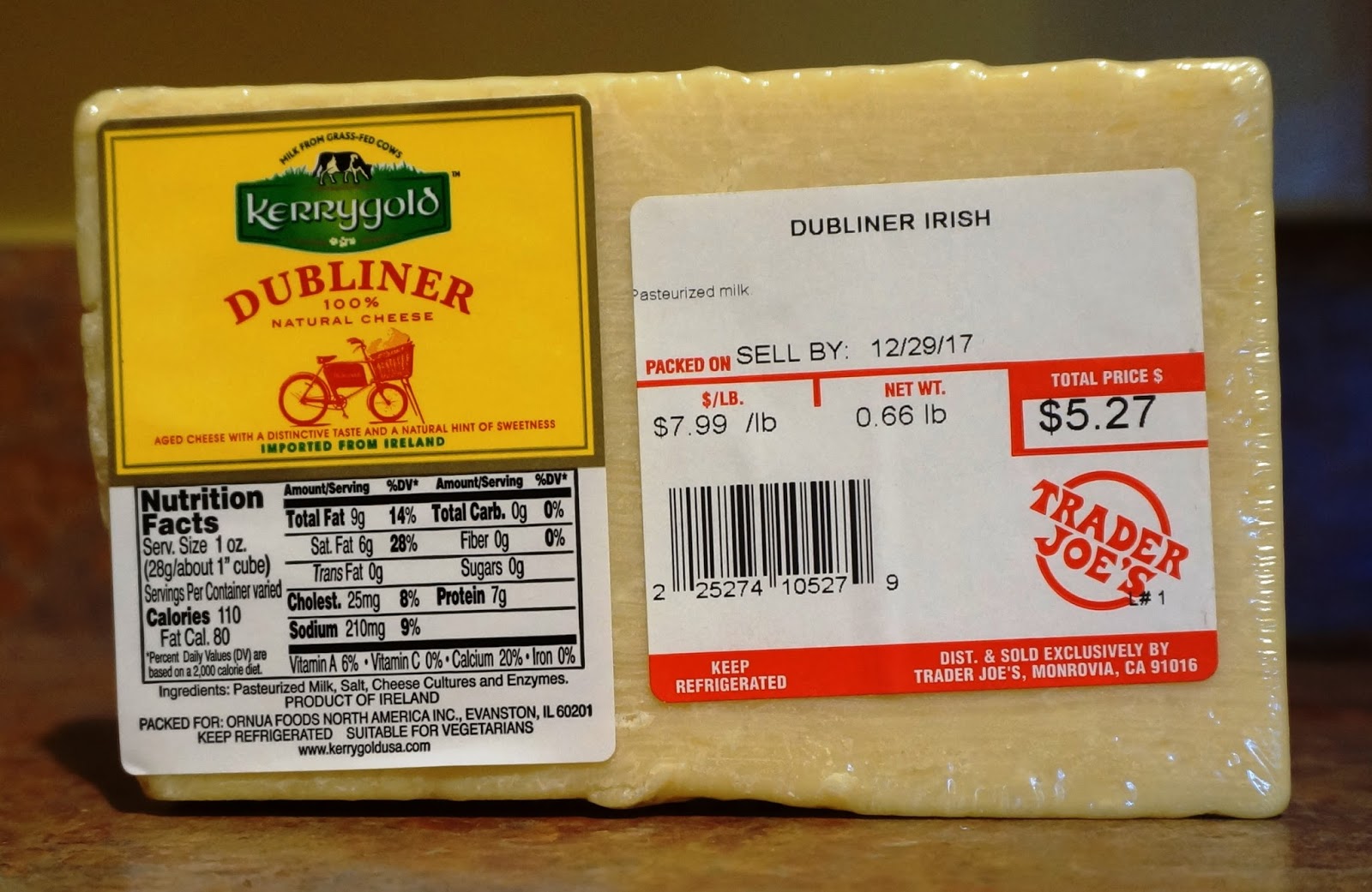 Exploring Trader Joe's Kerrygold Dubliner 100 Natural Cheese