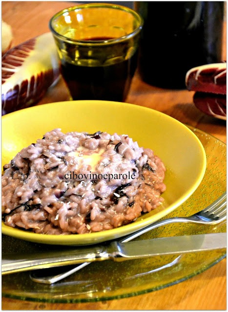 risotto al barbera con radicchio e taleggio