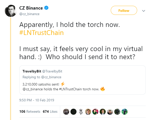 binance ceo tweet lightning torch binance ceo tweet lightning torch