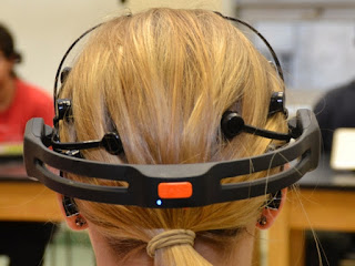 Equipment collecting EEG data from experiment participants