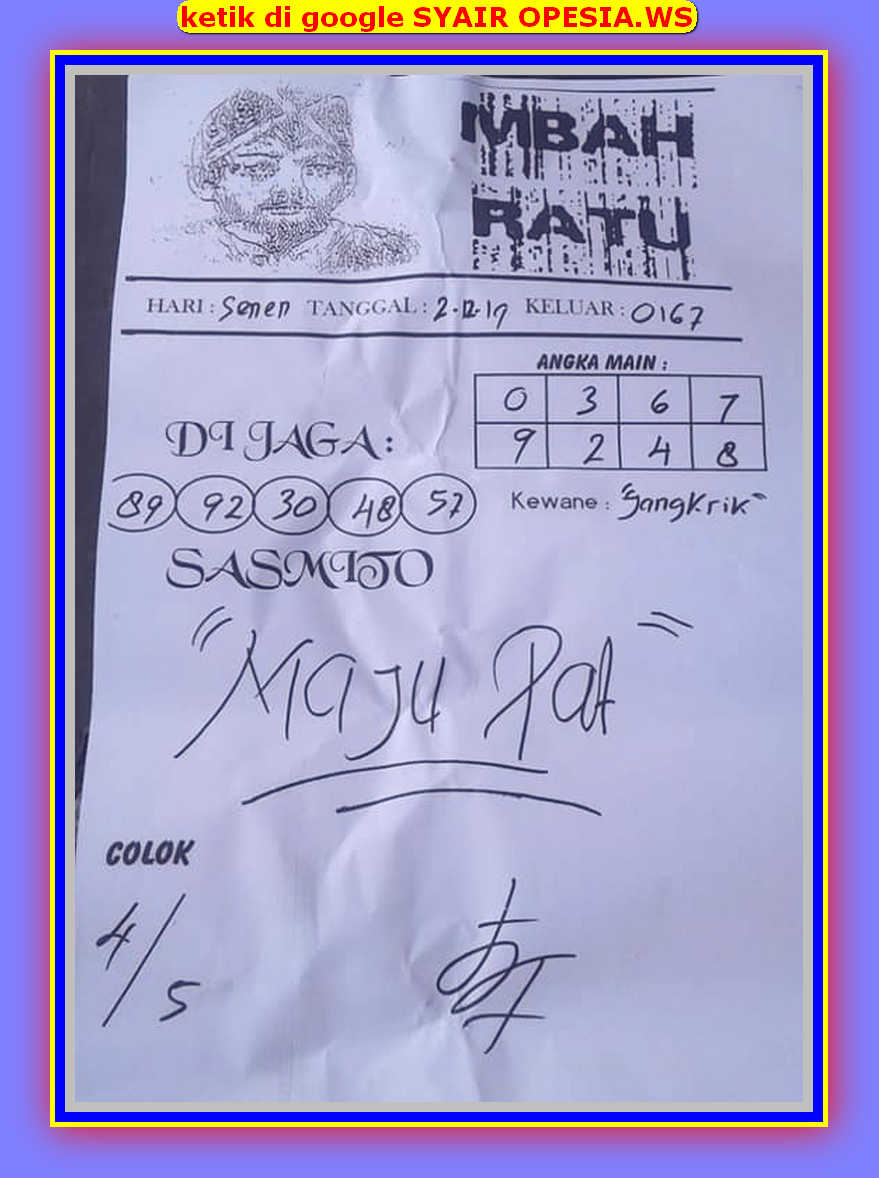 Kode Syair Mbah Ratu