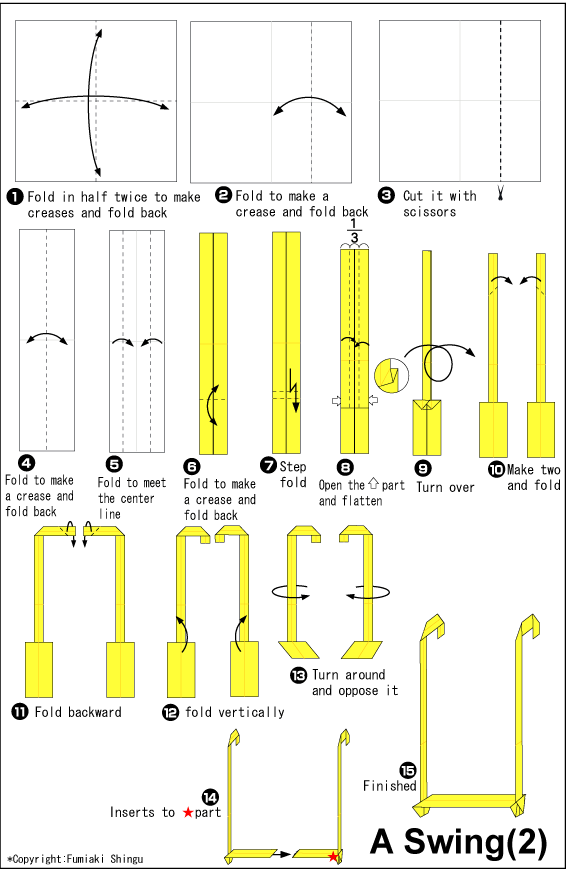 Swing - Easy Origami instructions For Kids