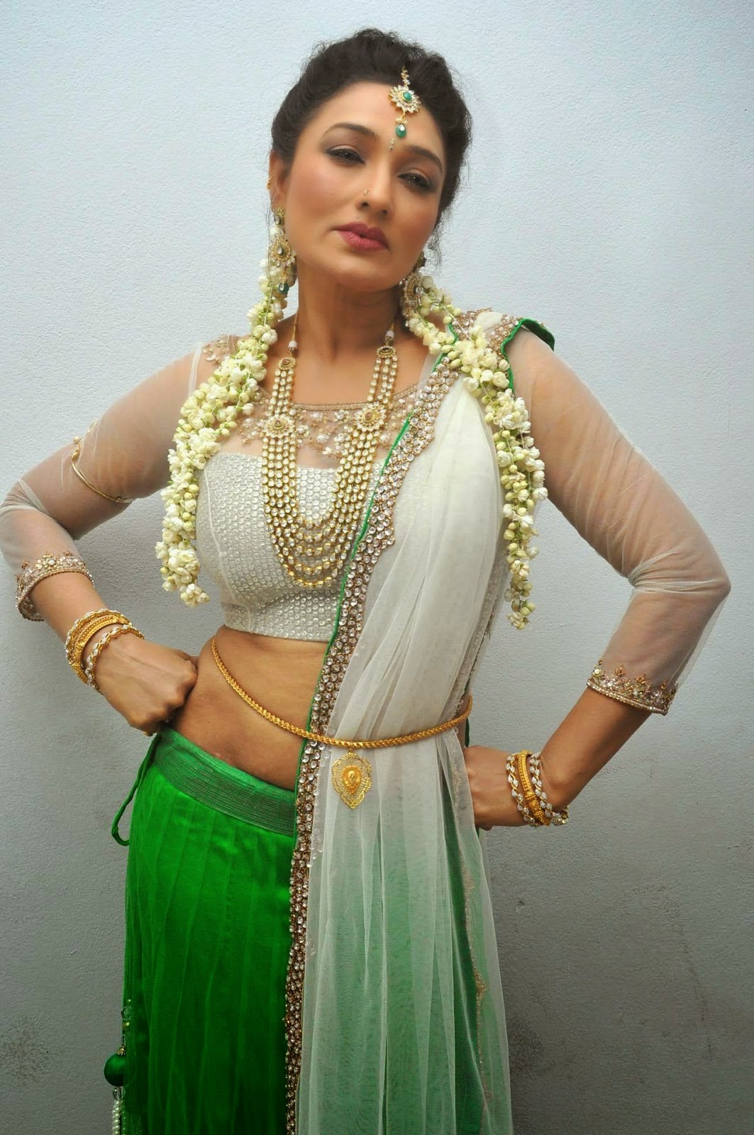 Ramya Sri Latest Green Half Saree @ Audio Launch - IMAGES