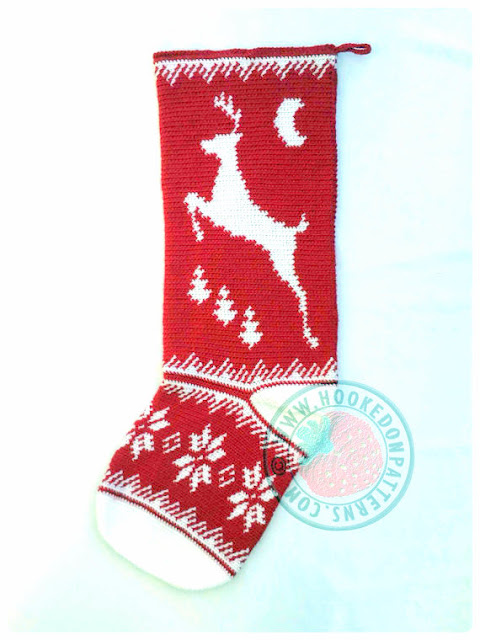 Reindeer christmas stocking Crochet pattern