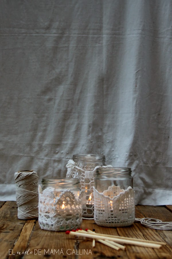 portavelas de crochet