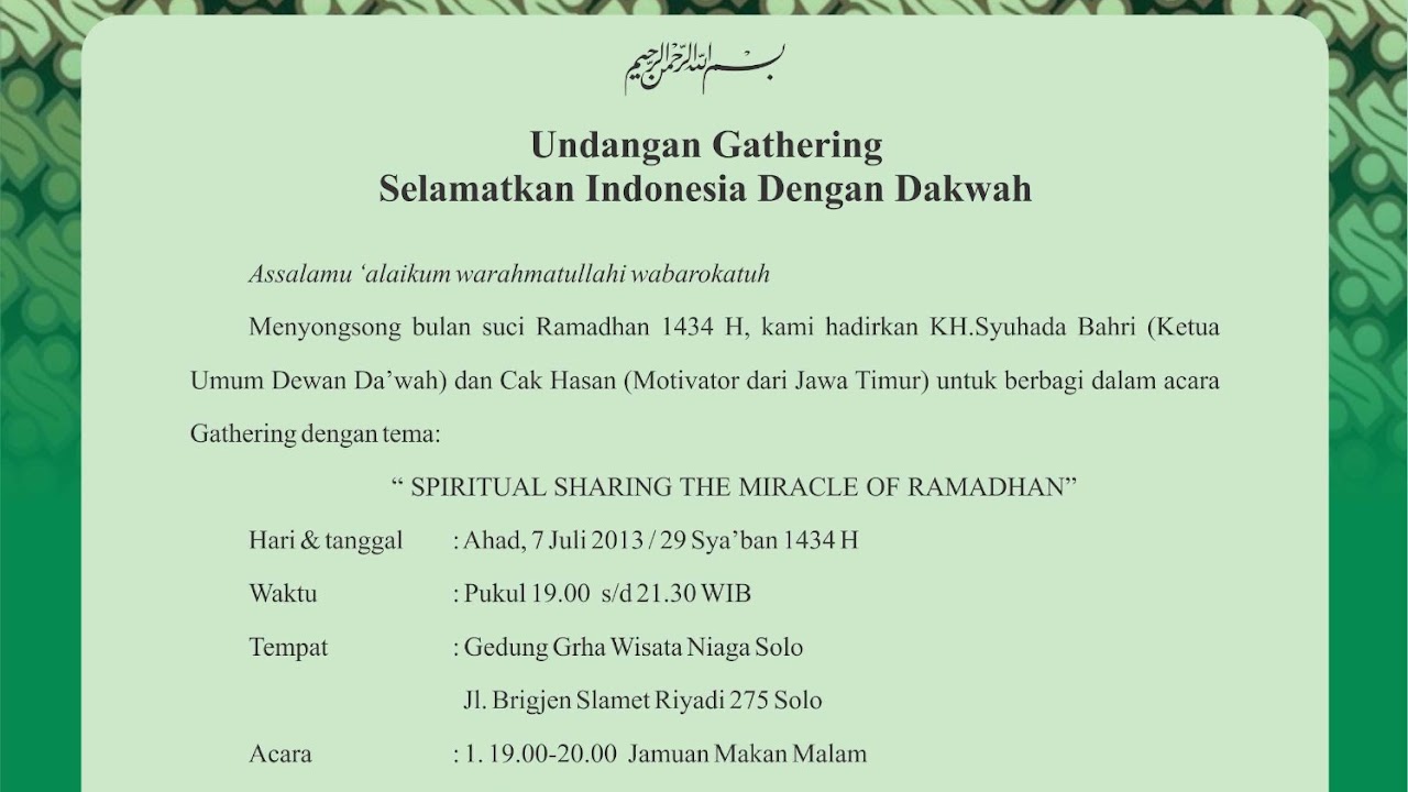 Contoh Undangan Gathering