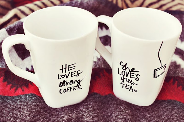 he loves strrong coffee, she loves tea