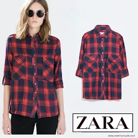 Kate Middleton Style ZARA Checked Shirt and LA CHAMEAU Boots