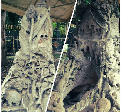 Tree trunk wood carvings