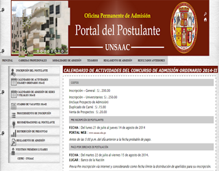 Resultados Examen de DIRIMENCIA 2015-I UNSAAC 22 de febrero del 2015