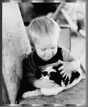 My Son Rusty and his cat Barth ~photo taken in the spring of 1981
