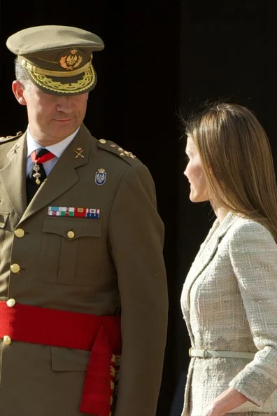 Queen Letizia wore Felipe Varela dress