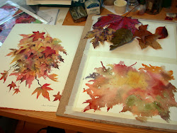 leaves negative painting autumn watercolor watercolour ann studio paintings colors water tutorials techniques space collect brenda swenson later watercolors positive