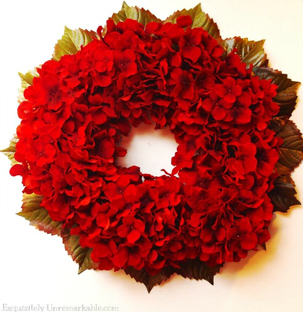 Red Hydrangea Flower Wreath