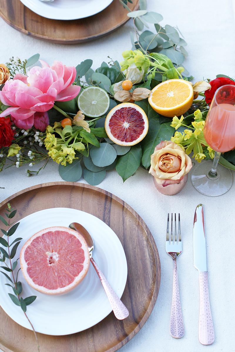The Party Society Citrus Brunch with DIY Fruit Garland Centerpiece