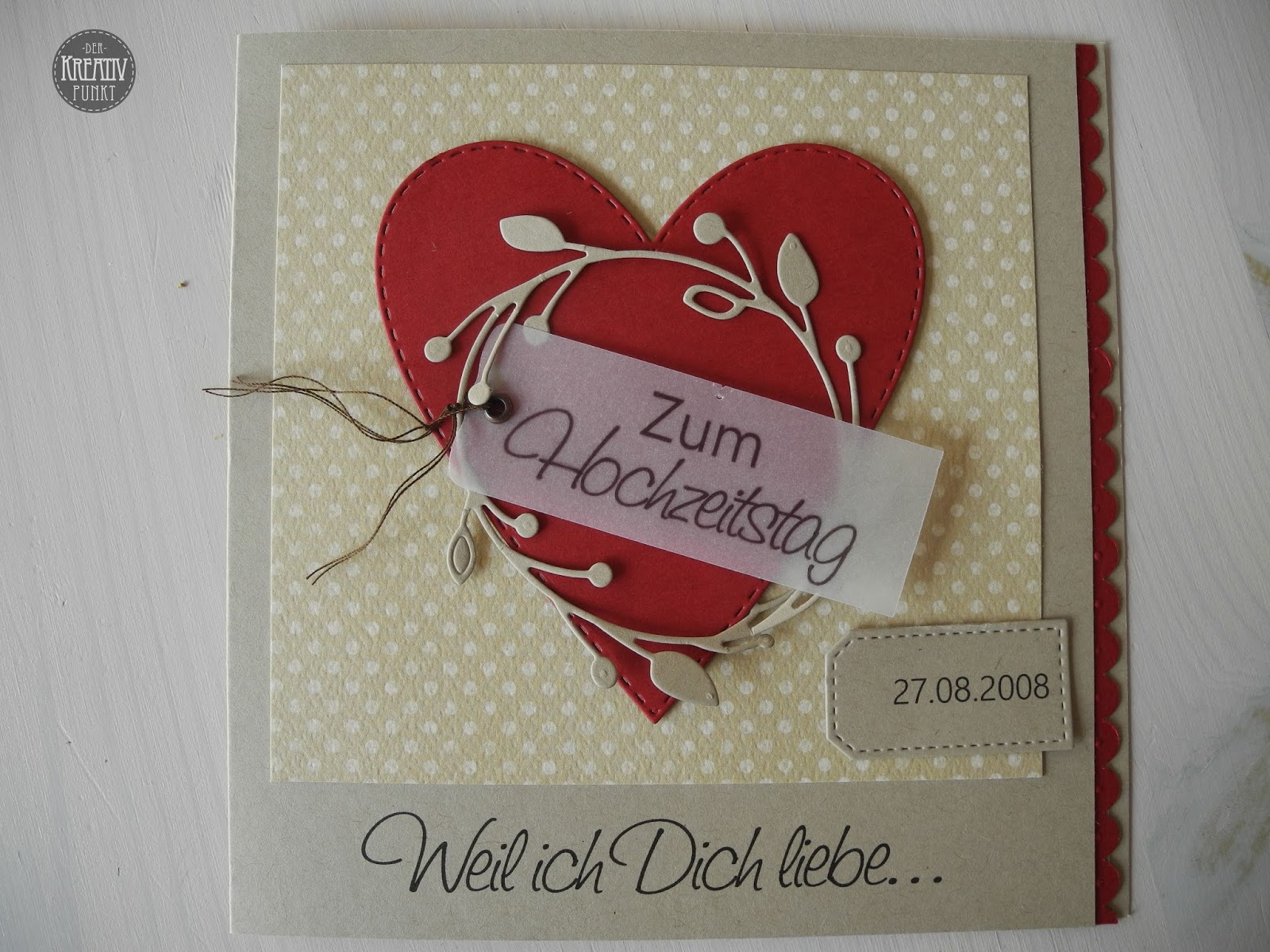 Der Kreativpunkt: Karte zum Hochzeitstag