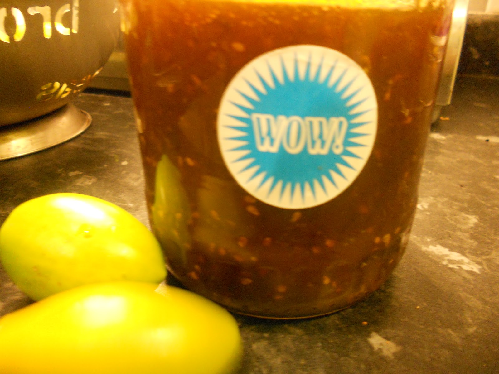 Green Tomato Chilli Jam hot and sweet!