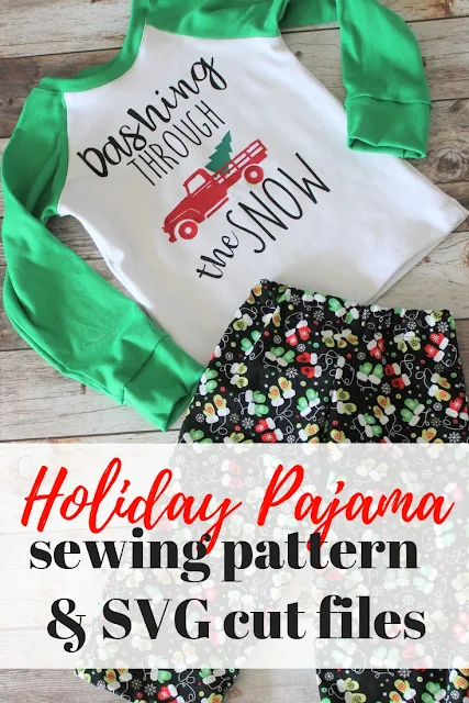 Make your own custom holiday pajamas with these Christmas SVG files for Cricut machines.  #ad #cricutmade