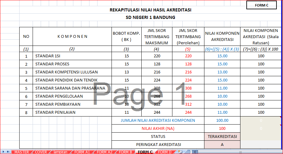 Penilaian Visitasi Akreditasi S-M 2014 Format Excel Penilaian Visitasi Akreditasi S-M 2014 Format Excel
