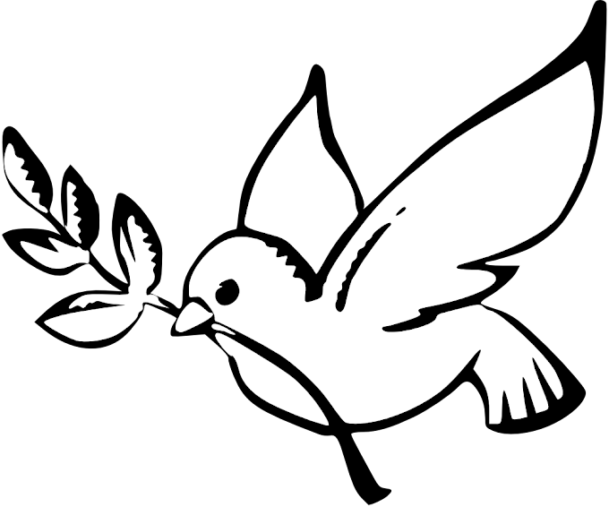 Desenhos de paz para colorir, pintar, imprimir. Pombas da paz.