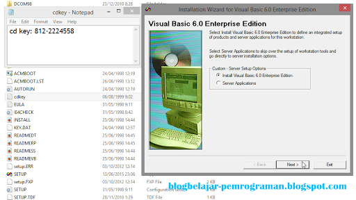 Panduan dan Cara Install Visual Basic 6.0 di Windows 8/8.1