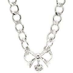 Juicy Couture Bow Charm Starter Necklace - Silver
