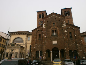 The church of San Sepolcro in the square of the same name in central Milan, where Mussolini launched his Fascist party
