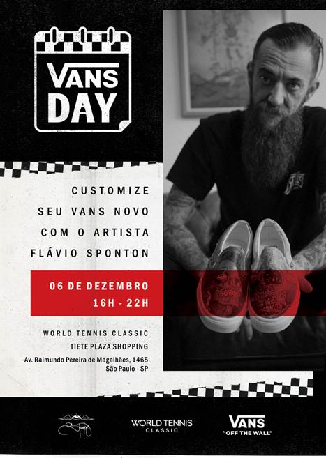 World Tennis Classic do Tietê Plaza Shopping prepara Vans Day com artista Flávio Sponton