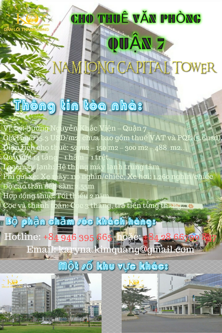 NHỮNG TÒA NHÀ NỔI BẬT NHẤT QUẬN 7 CHO THUE VAN PHONG QUAN 7