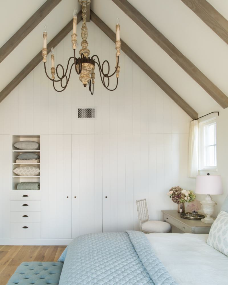 Breathtaking French Country modern farmhouse bedroom with built-ins by Giannetti Home - found on Hello Lovely Studio