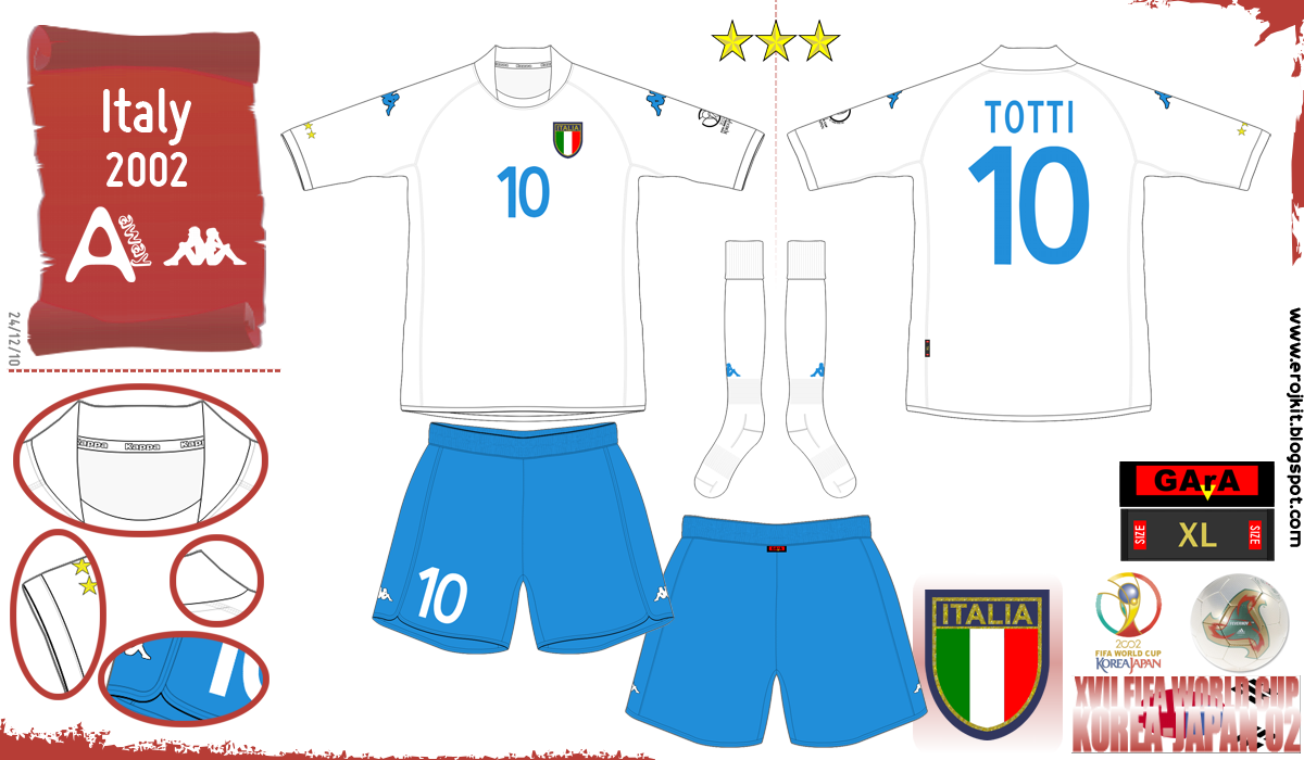 Kit Design, by eroj 2002 Itália (Home e Away)