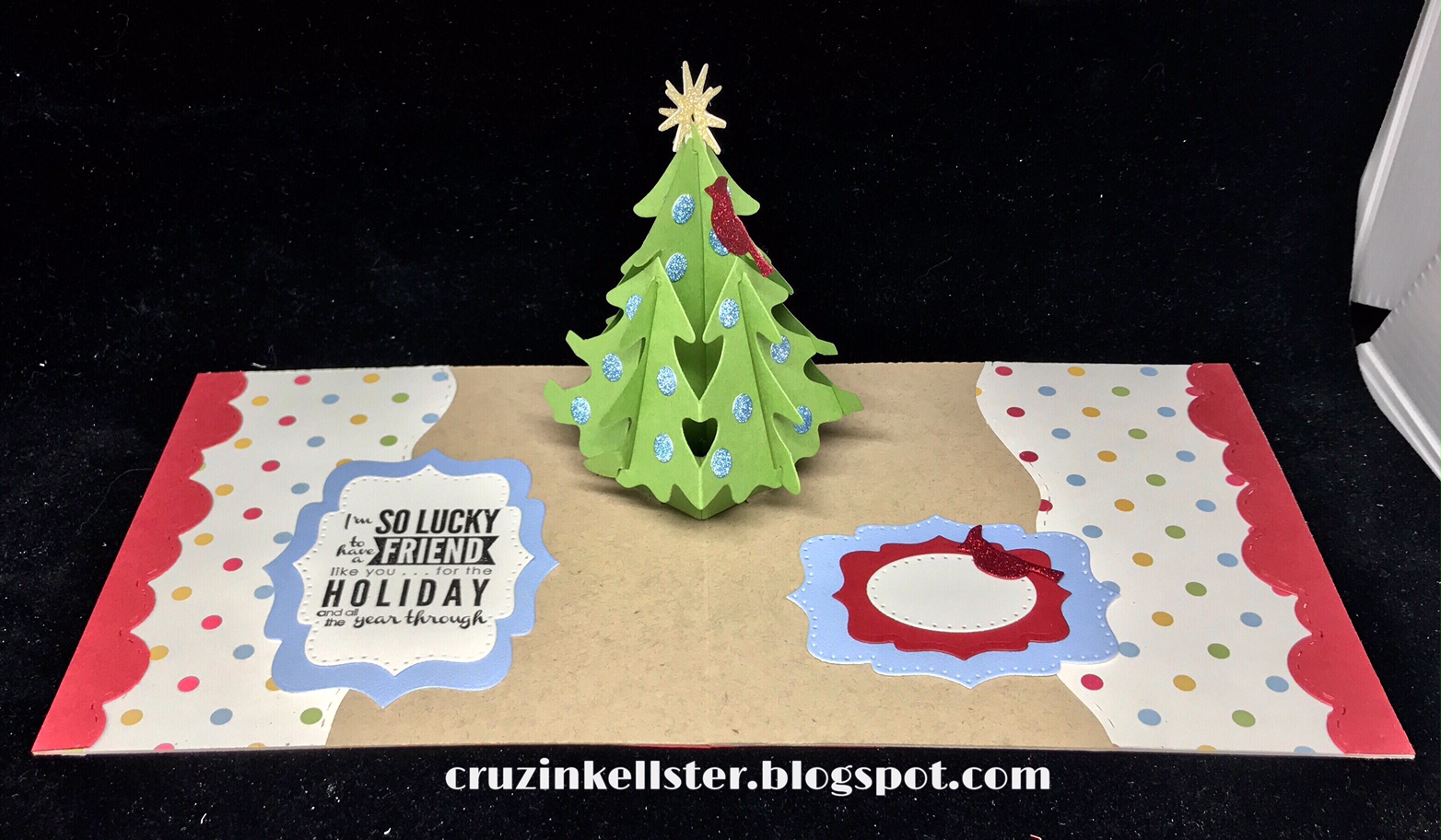 Lovin The Life I Color A Christmas Tree Pop Up using dies by Karen