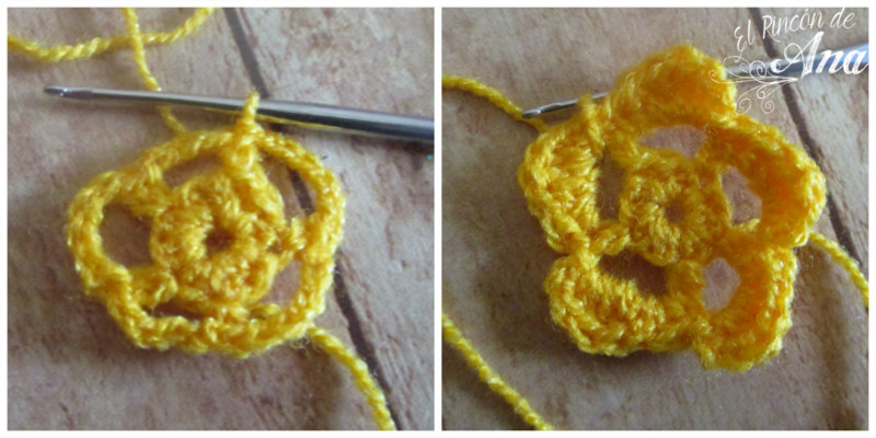 Flores tejidas con ganchillo