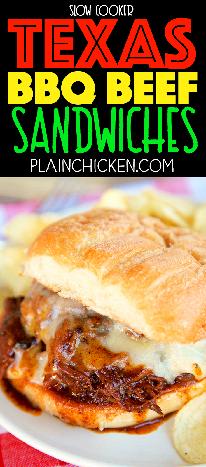 Slow Cooker Texas BBQ Beef Sandwiches Plain Chicken®