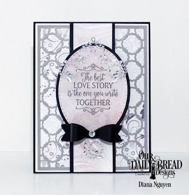 Our Daily Bread Designs, Happily Ever After, Scalloped Chain, Stitched Ovals, Ovals, Small Bow, Wedding Wishes, Designed by Diana Nguyen
