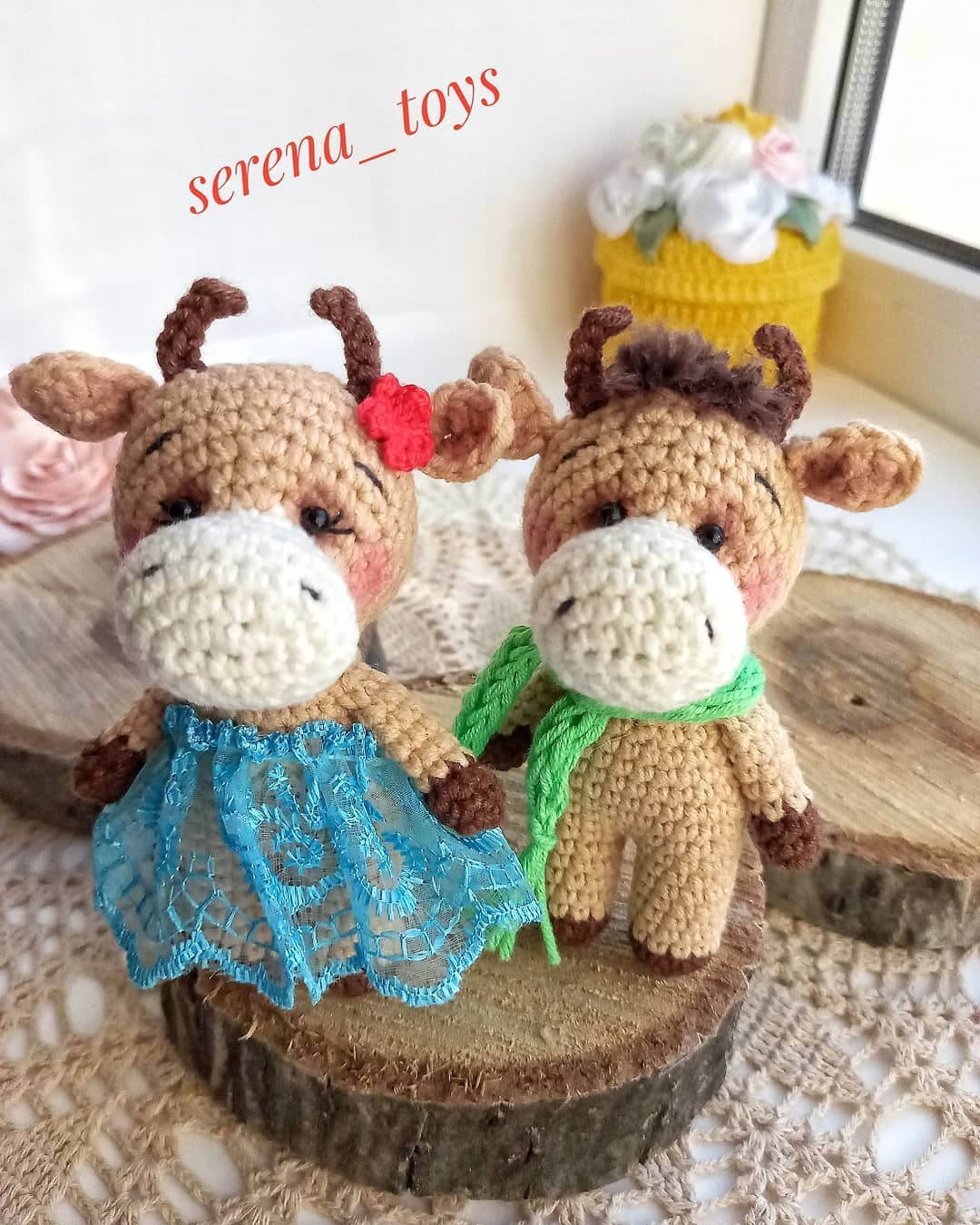 Бычок и коровка амигуруми