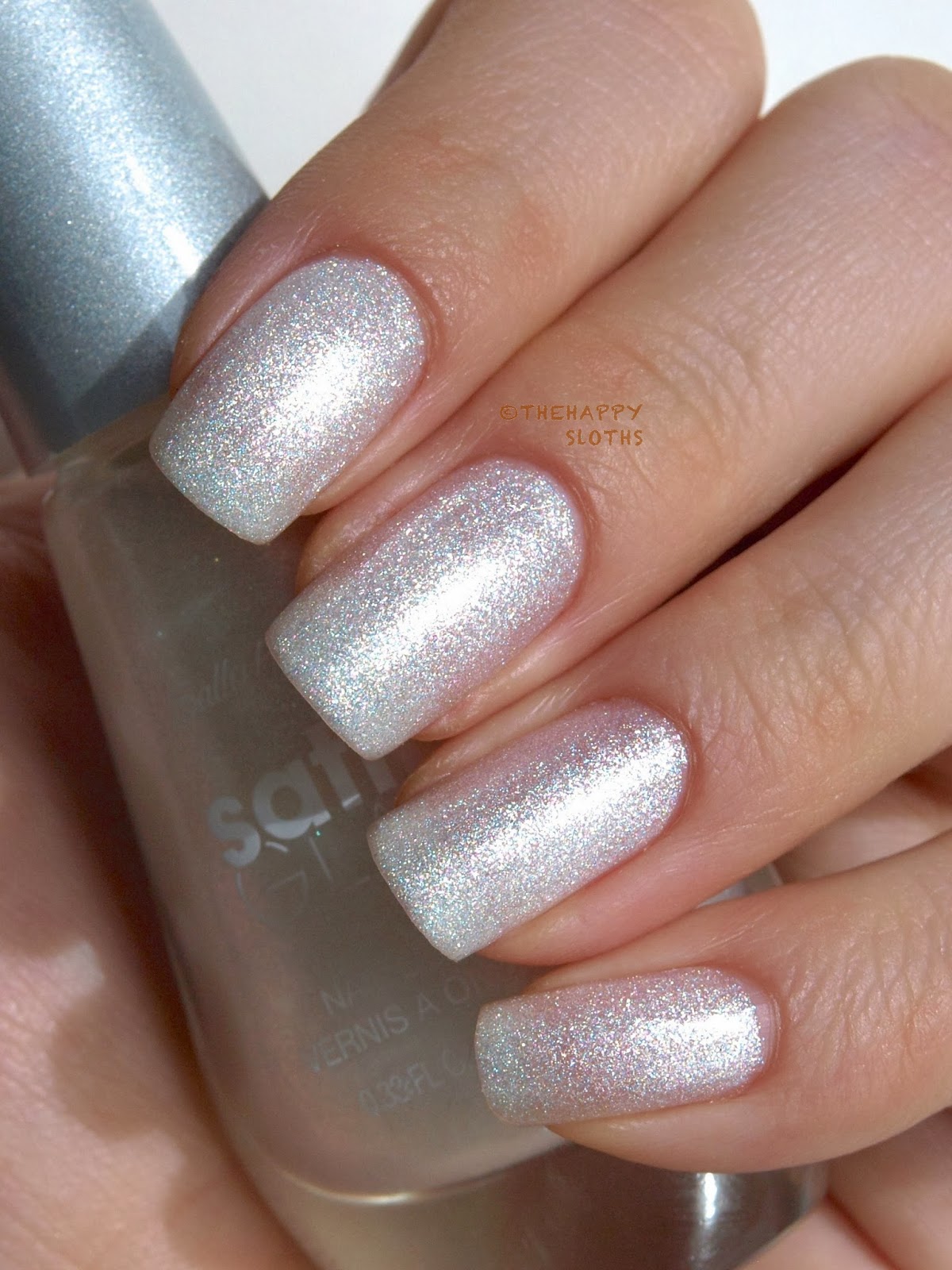 Sally Hansen Glam Nail Polish in "Crystalline": & Swatches | The Happy Sloths: Makeup, and Skincare Blog with Reviews and