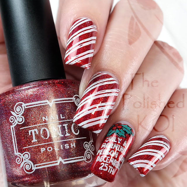 Candy Cane Holiday Nail Art