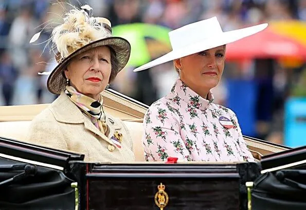 Duchess of Cambridge is wearing a custom Elie Saab dress. Queen Maxima is wearing Natan dress. Princess Eugenie and Zara Tindall